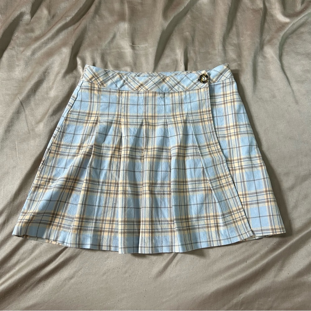 Urban Outfitters Pastel Plaid Pleated Skirt